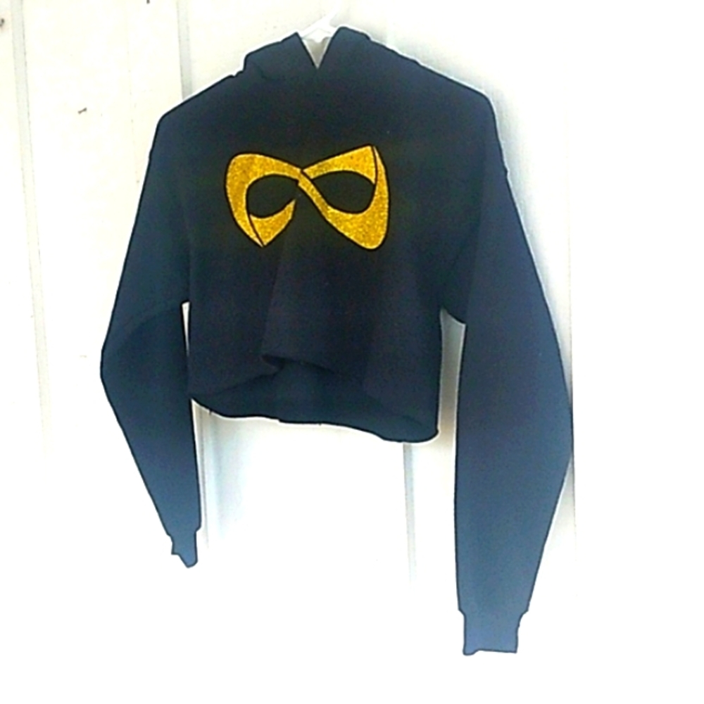 Black NFINITY cheerleading sweatshirt cropped hoodie (Youth Large) Brand New